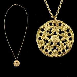 Vintage 1930s Fine Filigree Brass Necklace